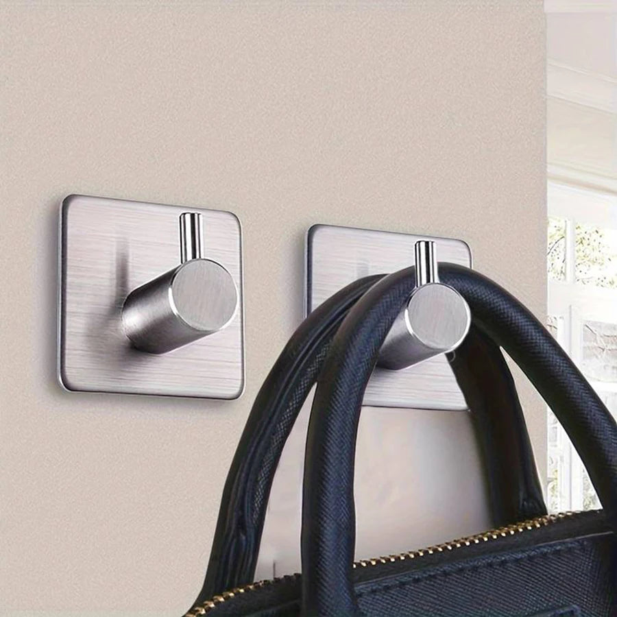 Ganchos Adesivos Modernos em Aço Inox