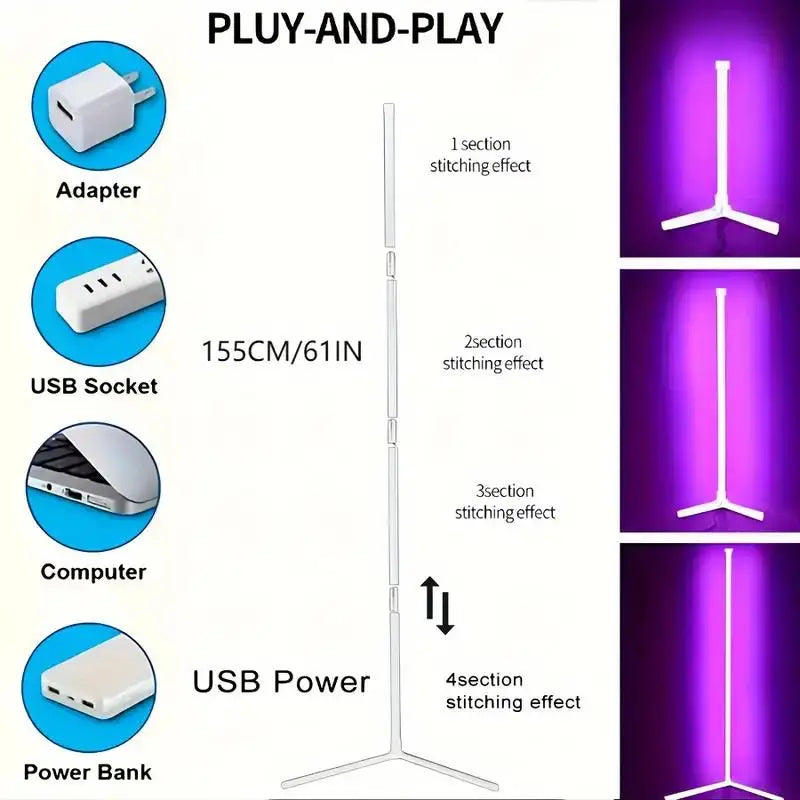 Luminária de Piso RGB com Sincronização de Música