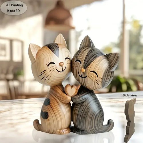 Escultura de Casal de Gatinhos