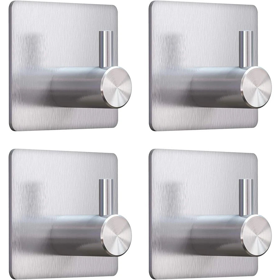 Ganchos Adesivos Modernos em Aço Inox