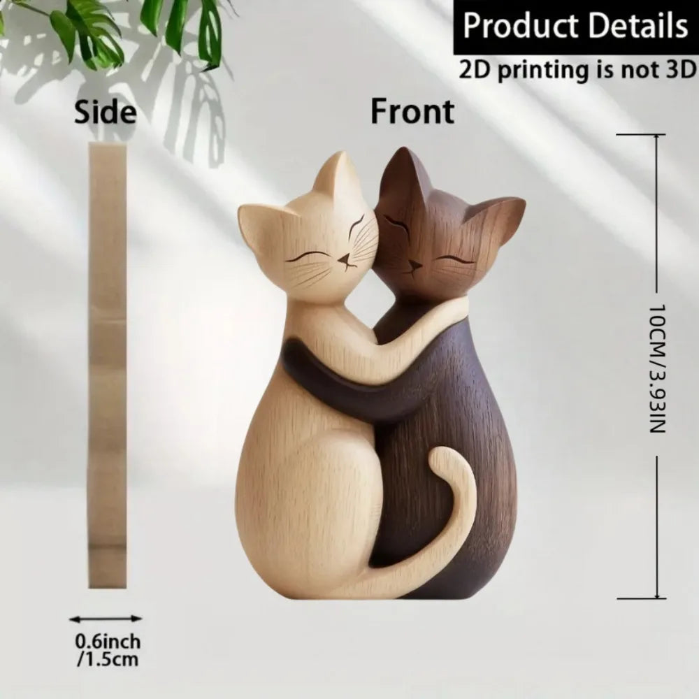 Escultura de Casal de Gatinhos