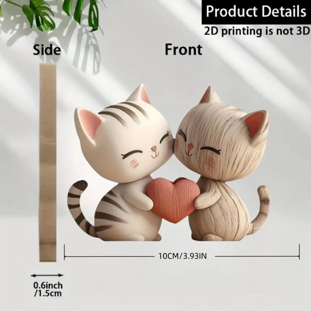 Escultura de Casal de Gatinhos