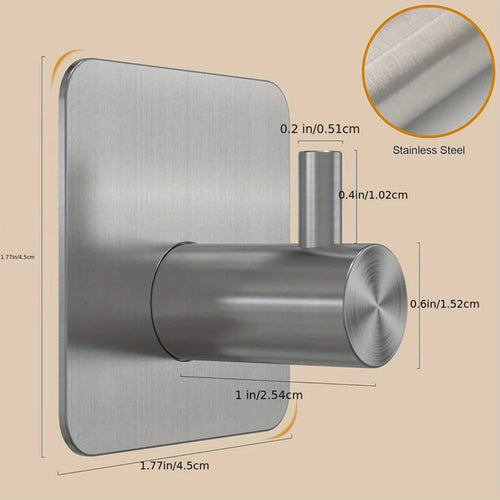 Ganchos Adesivos Modernos em Aço Inox